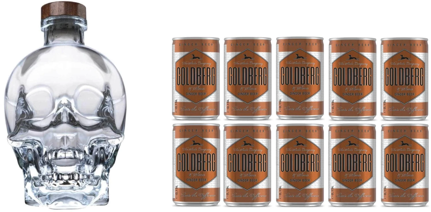 Crystal Head Vodka & Ginger Beer Set 2,2 Liter 3 Crystal Head Vodka & Ginger Beer Set 2,2 Liter