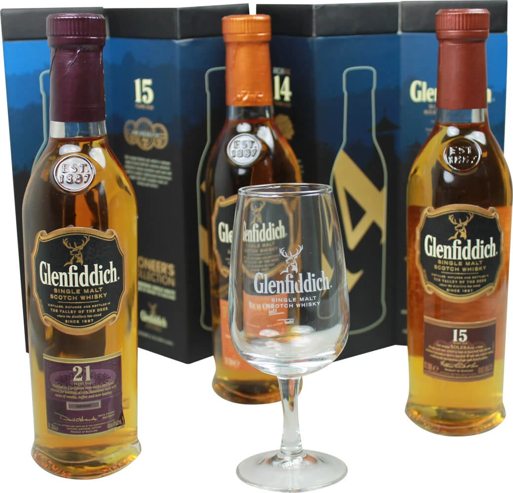 Glenfiddich Whisky Pioneers Pack 3x 0,2 Liter 3 Glenfiddich Whisky Pioneers Pack 3x 0,2 Liter