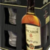 Bacardi Rum 8 Anos 0,7 Liter In Geschenkverpackung Mit 2 Gläsern