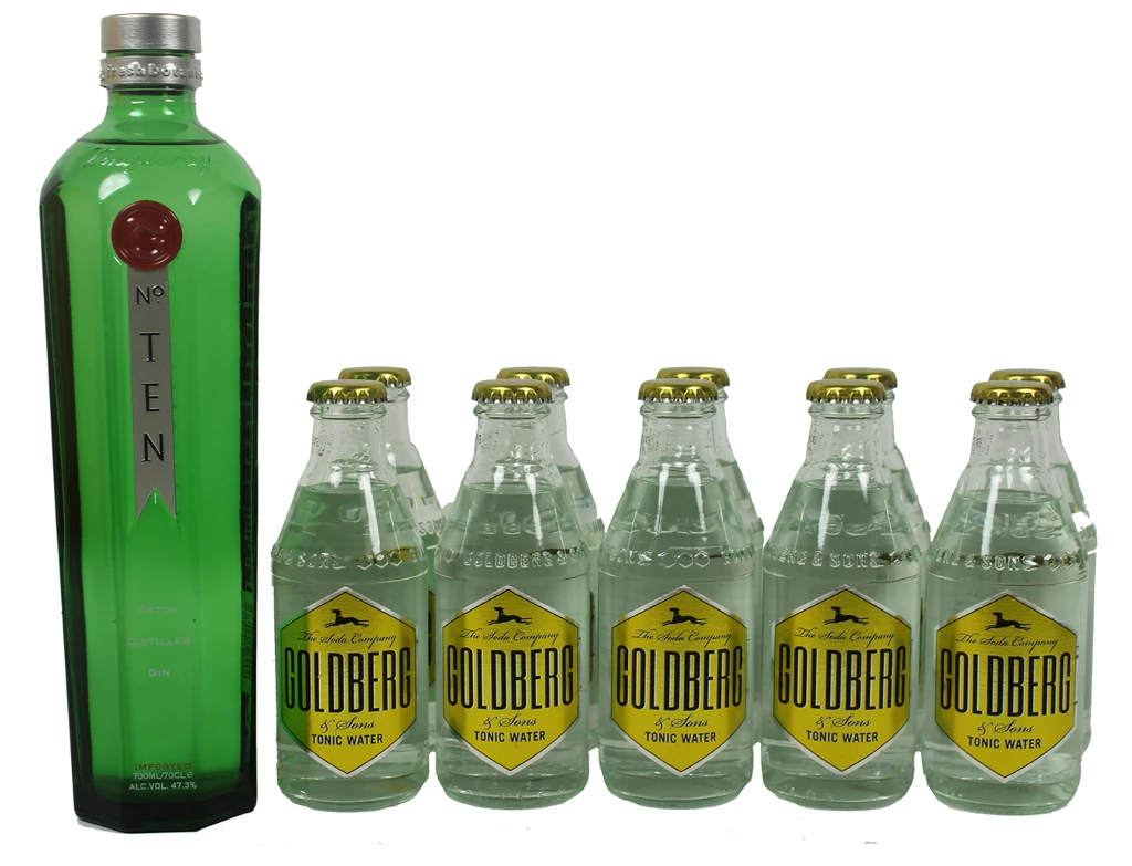 Tanqueray Gin No.Ten 0,7 Liter & Goldberg Tonic Set 3 Tanqueray Gin No.Ten 0,7 Liter & Goldberg Tonic Set