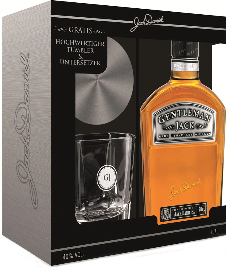 Gentleman Jack 0,7 Liter In Geschenkpackung Mit Whiskytumbler Und Untersetzer 4 Gentleman Jack 0,7 Liter In Geschenkpackung Mit Whiskytumbler Und Untersetzer – Bild 2