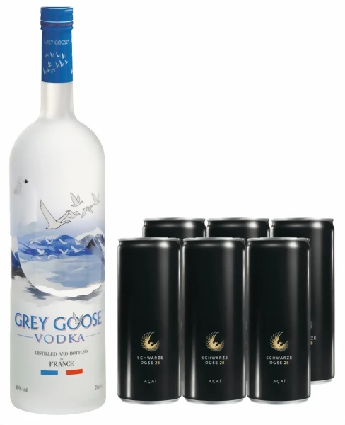 Grey Goose Vodka 0,7 Liter & Schwarze Dose (6 Stk.) 3 Grey Goose Vodka 0,7 Liter & Schwarze Dose (6 Stk.)