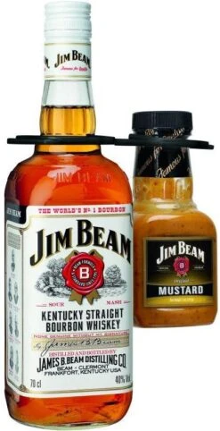 Jim Beam White Label 0,7 Liter Mit Honig-Senf-Sauce On-Pack