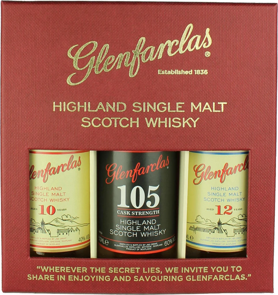 Glenfarclas Whisky Collection 10 Jahre / 12 Jahre / 105 Proof 3x 0,05 Liter 4 Glenfarclas Whisky Collection 10 Jahre / 12 Jahre / 105 Proof 3x 0,05 Liter – Bild 2