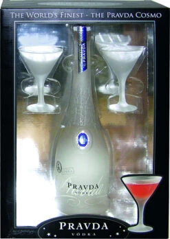 Pravda Vodka 0,35 Liter Geschenkset Mit Glas