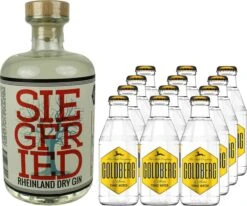 Siegfried Rheinland Gin 0,5 Liter Mit 12x Goldberg Tonic Water 0,2 Liter