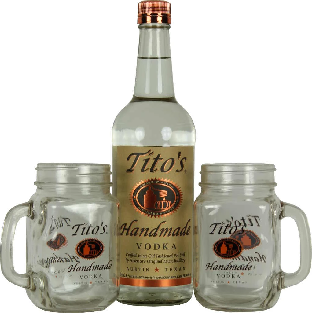 Titos Vodka 0,7 Liter Gläser Set 3 Titos Vodka 0,7 Liter Gläser Set