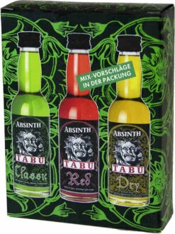 Tabu Absinth Bitterspirituose 3x 0,04 Liter (Tabu Classic 55%, 40 Ml Tabu Red 55%, Tabu Dry 55%)