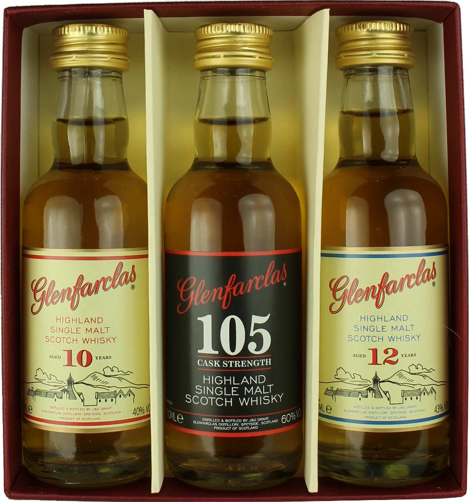 Glenfarclas Whisky Collection 10 Jahre / 12 Jahre / 105 Proof 3x 0,05 Liter 3 Glenfarclas Whisky Collection 10 Jahre / 12 Jahre / 105 Proof 3x 0,05 Liter